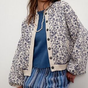 We the Free Maine Cardi - Small in Cream Combo
